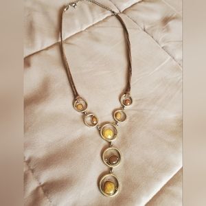 Lia Sophia Necklace on brown cord